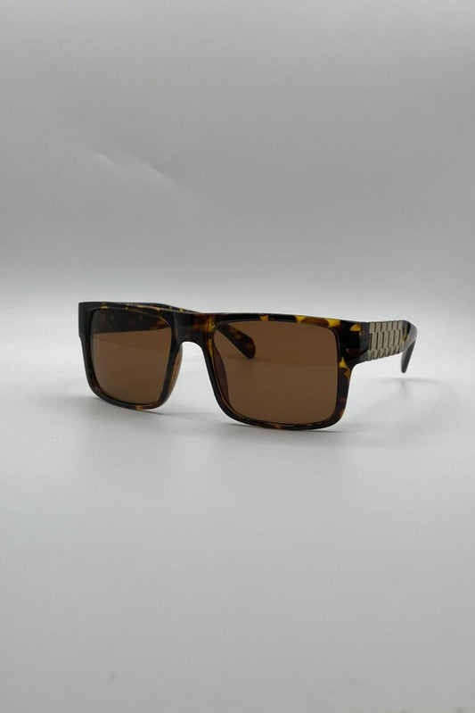Acetate Tortoise Brown Frame Men Sunglasses-125
