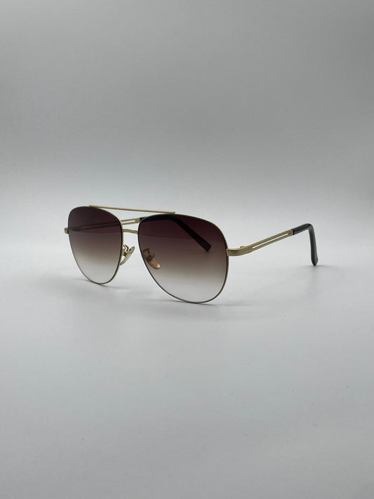Aviator Thin Golden Frame Sunglasses-162