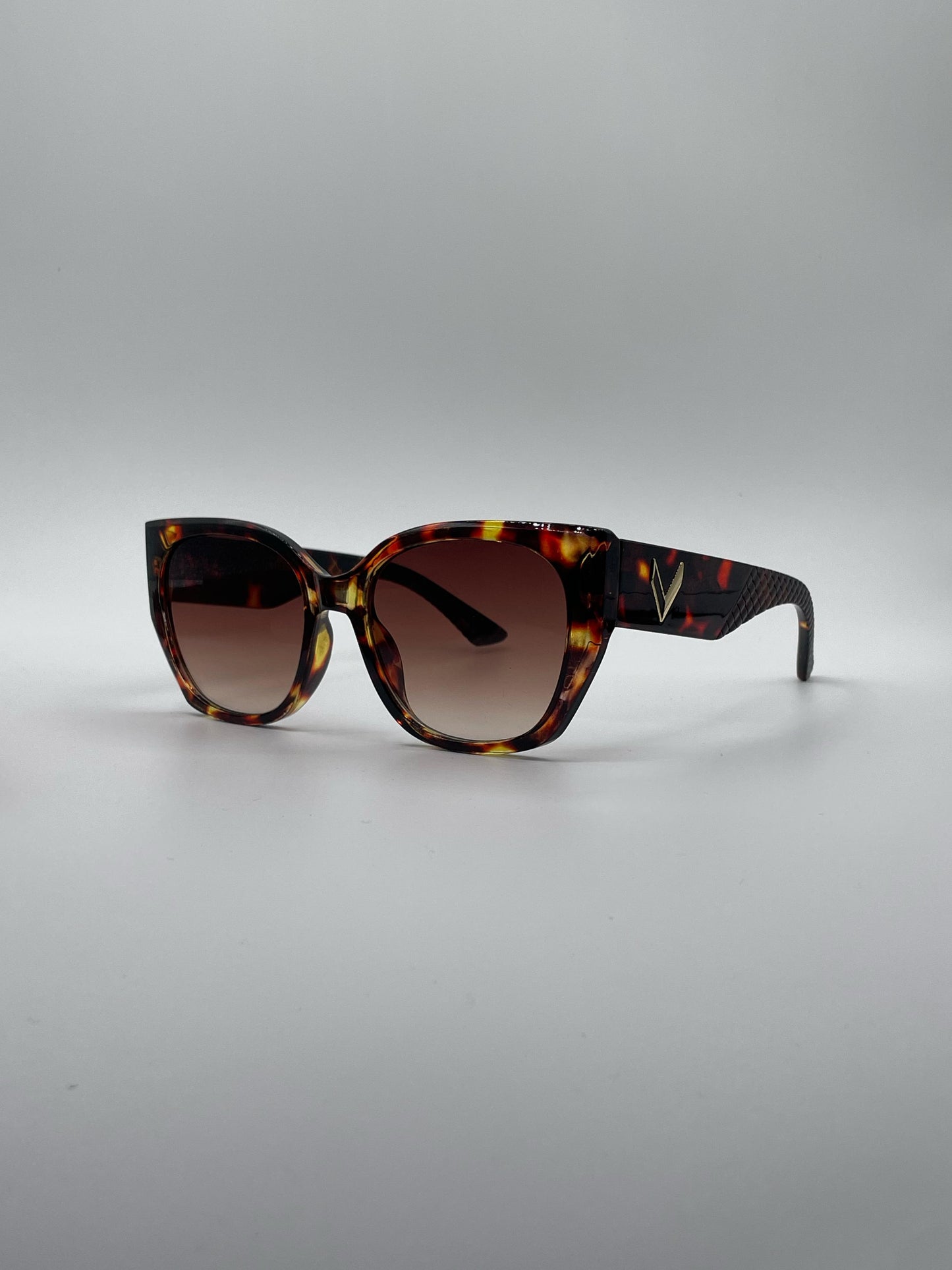 Cat Eye Brown Camo Frame Women's Sunglasses-173