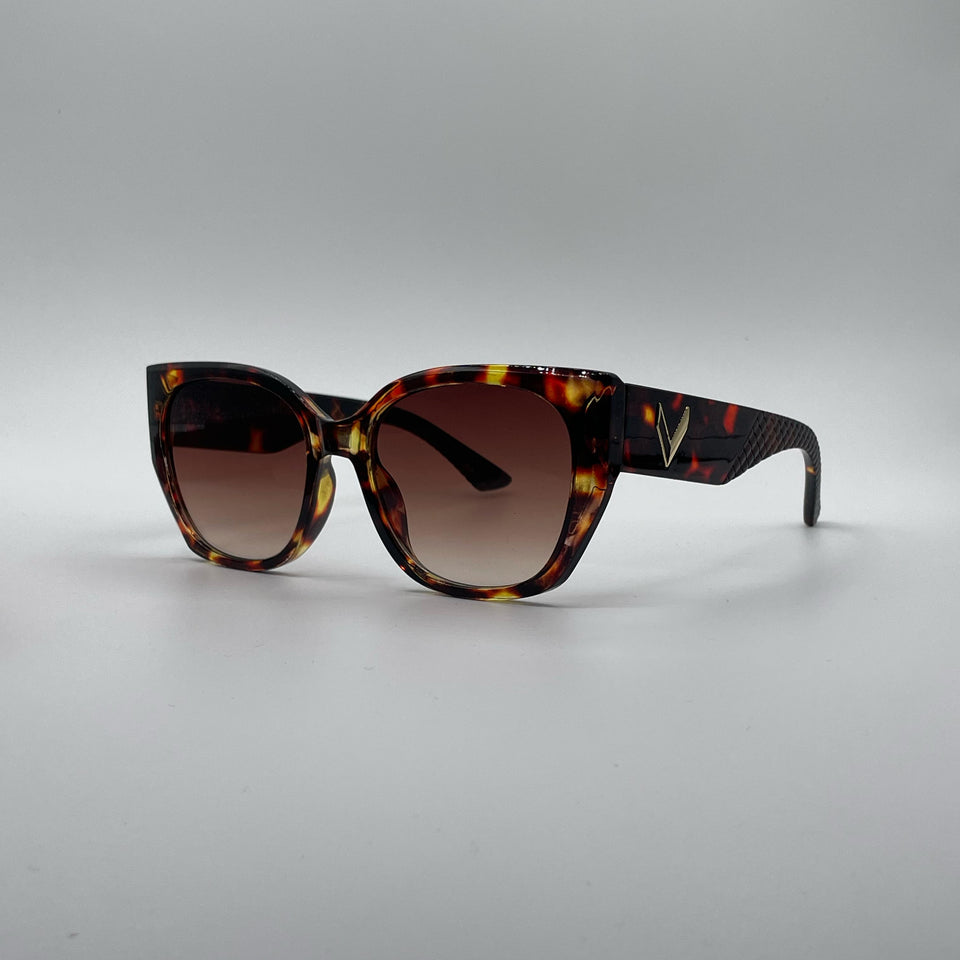 Cat Eye Brown Camo Frame Women's Sunglasses-173