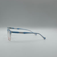 Acetate Translucent Blue & White Frame Kids Optics-294