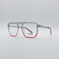 Geometrical Grey & Red Frame Men's Optics-113