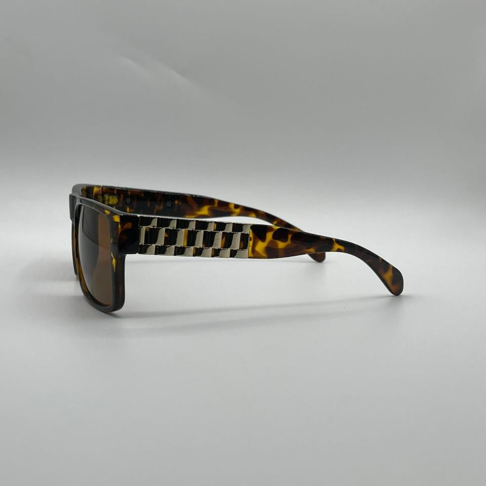 Acetate Tortoise Brown Frame Men Sunglasses-125