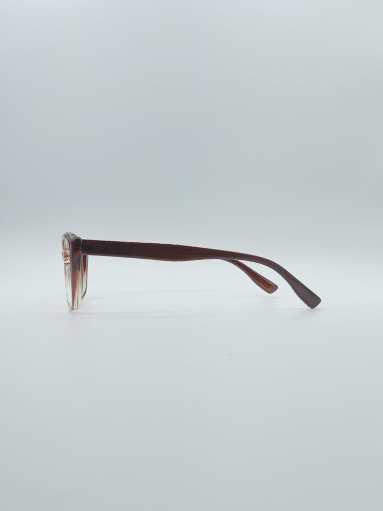 Cat Eye Brown & White Frame Women's Optics-089
