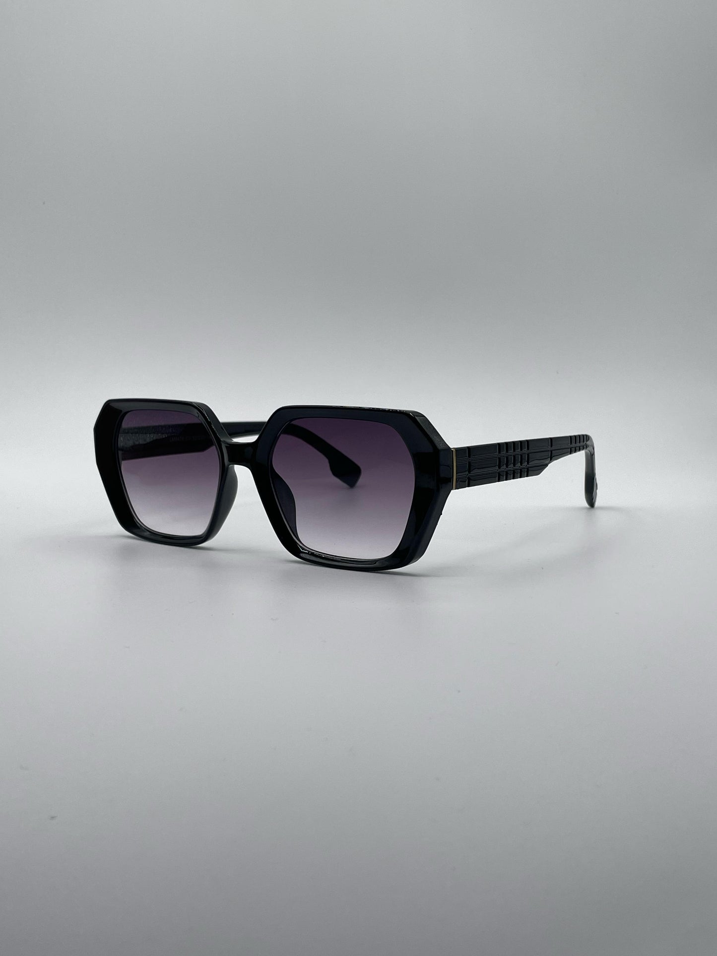 Geometric Black Frame Women's Sunglasses-174