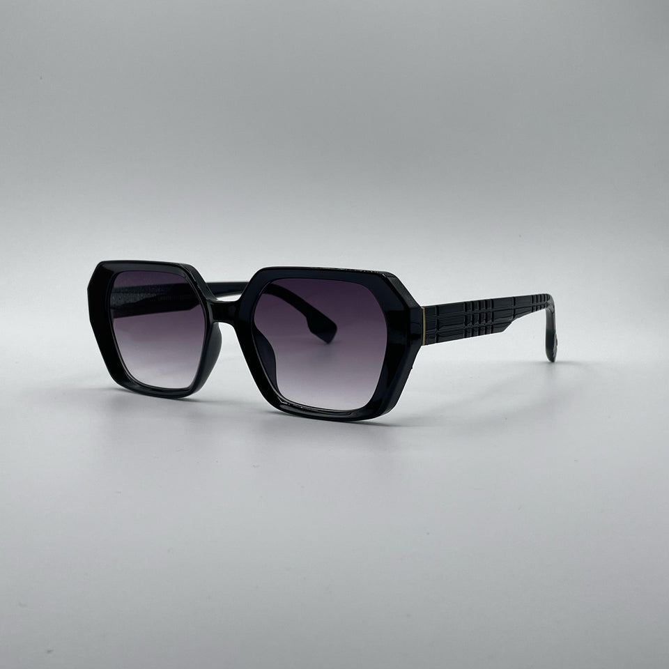 Geometric Black Frame Women's Sunglasses-174